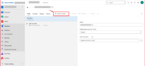 Azure DevOps pipeline YAML configuration screen showing the "Save & queue" button and YAML file path for CI pipeline definition.