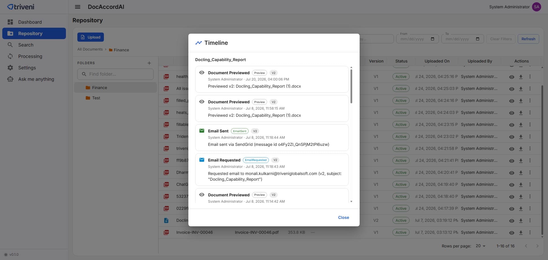 timline DocAccordAI Timline